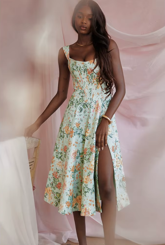 Serena in Bloom | A-Line Midi Dress