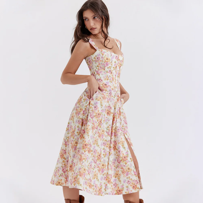 Serena in Bloom | A-Line Midi Dress