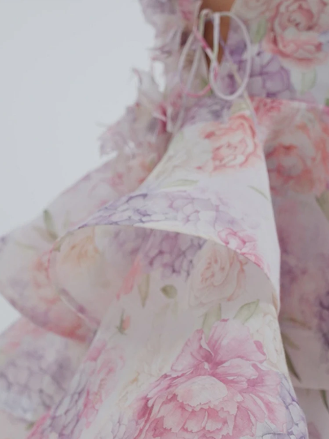 Petal Dancer | 3D Blommig Boho Miniklänning