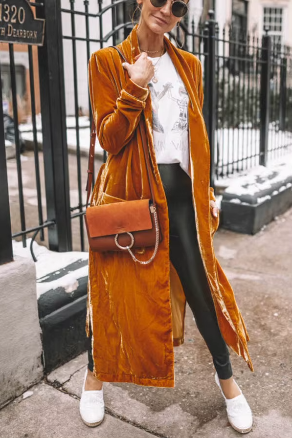 Selma | Lång Boho Sammetskappa