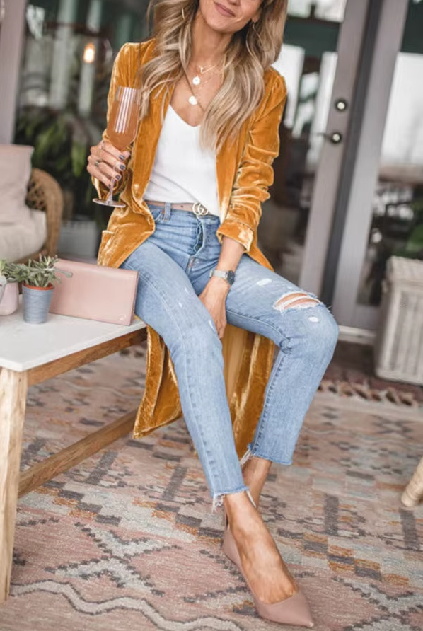 Selma | Lång Boho Sammetskappa