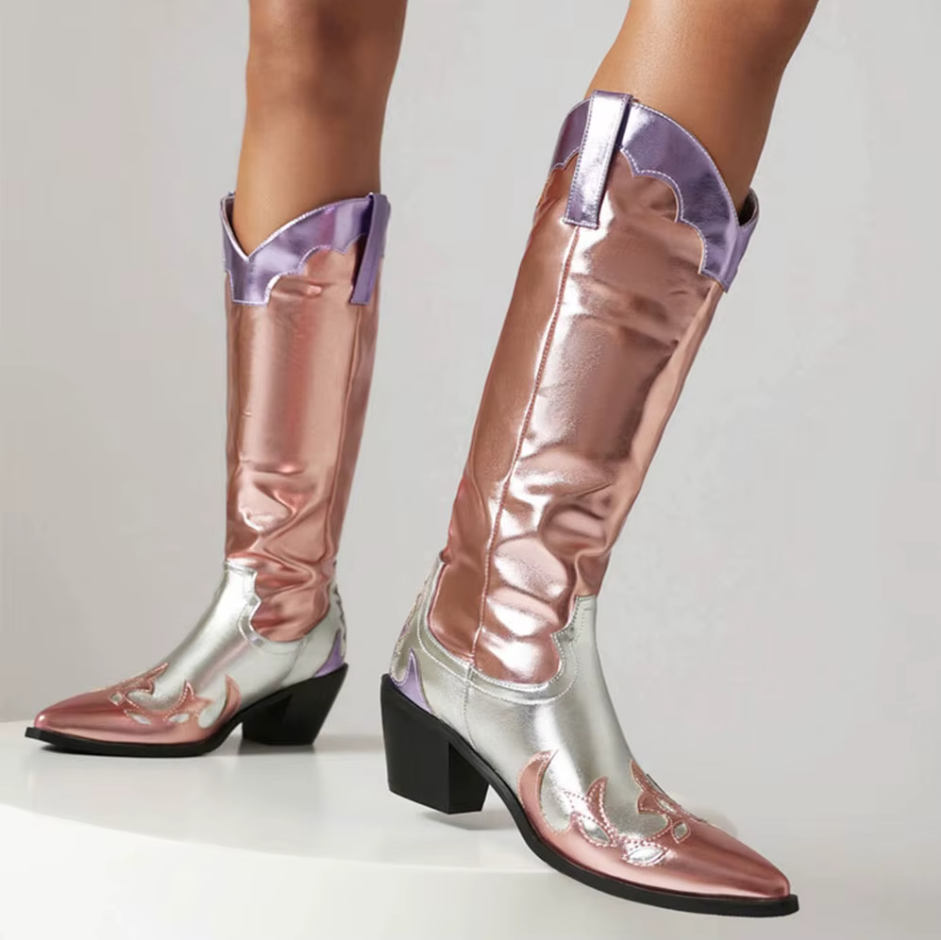 Midnight Shine | Metallic Cowboy Boots