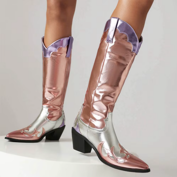 Midnight Shine | Metallic Cowboy Boots