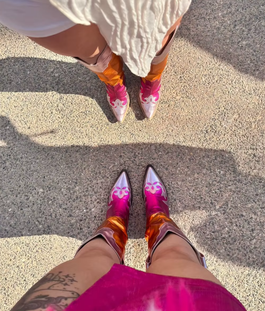 Midnight Shine | Metallic Cowboy Boots
