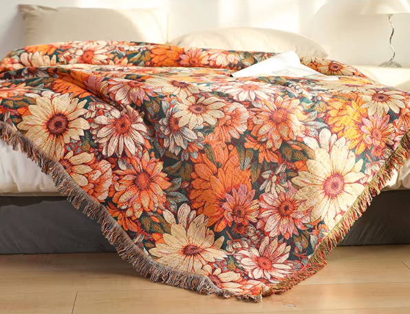 Meadow Bloom Blanket™ | Floral Cotton Blanket