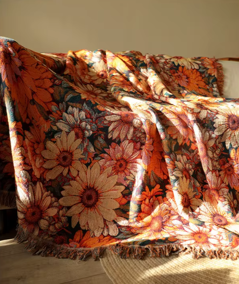 Meadow Bloom Blanket™ | Floral Cotton Blanket