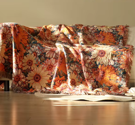 Meadow Bloom Blanket™ | Floral Cotton Blanket