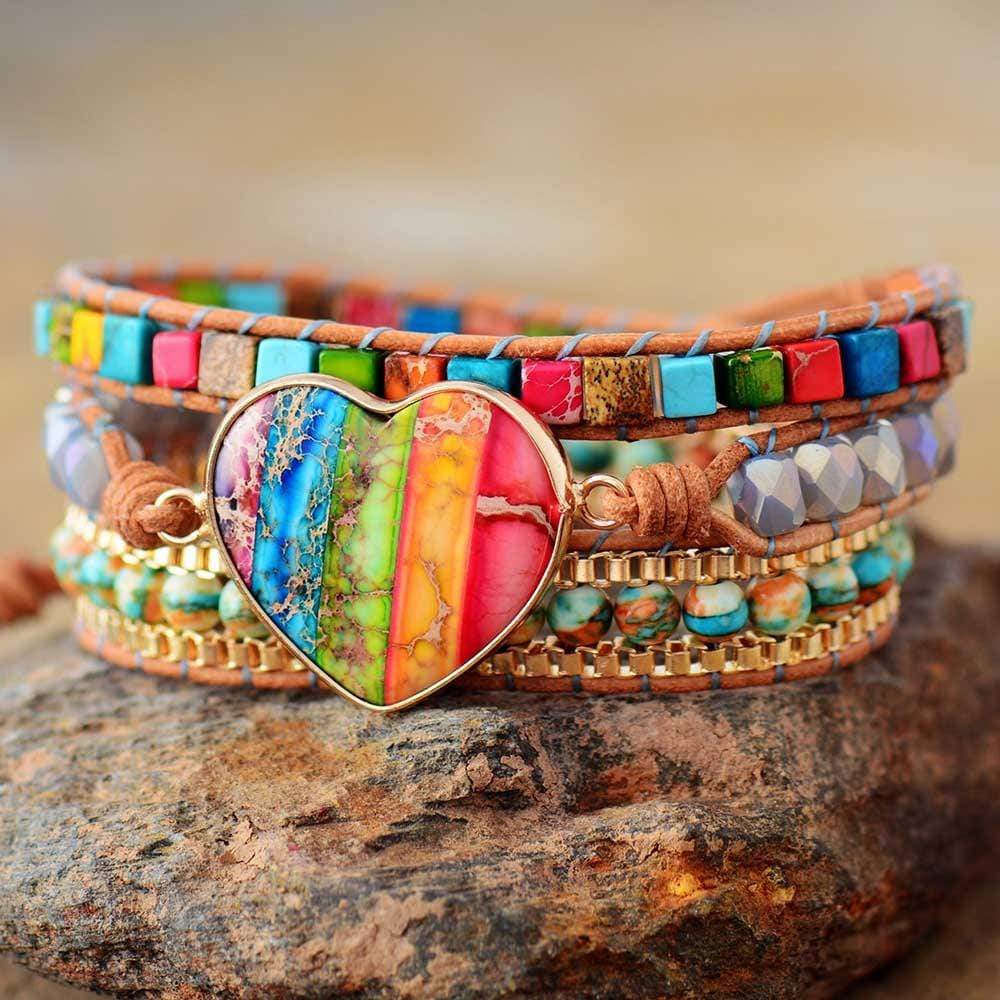 Regenbogenherz | Lebendiges Armband