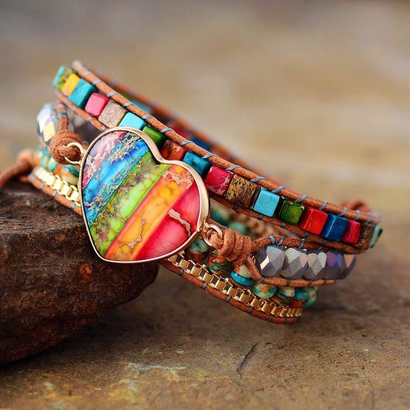 Regenbogenherz | Lebendiges Armband