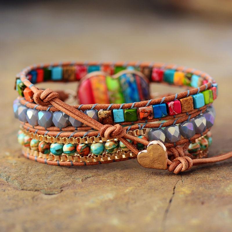 Regenbogenherz | Lebendiges Armband