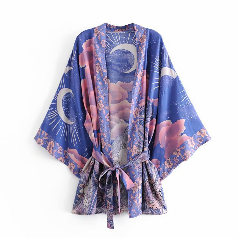 Blauer Mond | Wunderschöner Kimono 