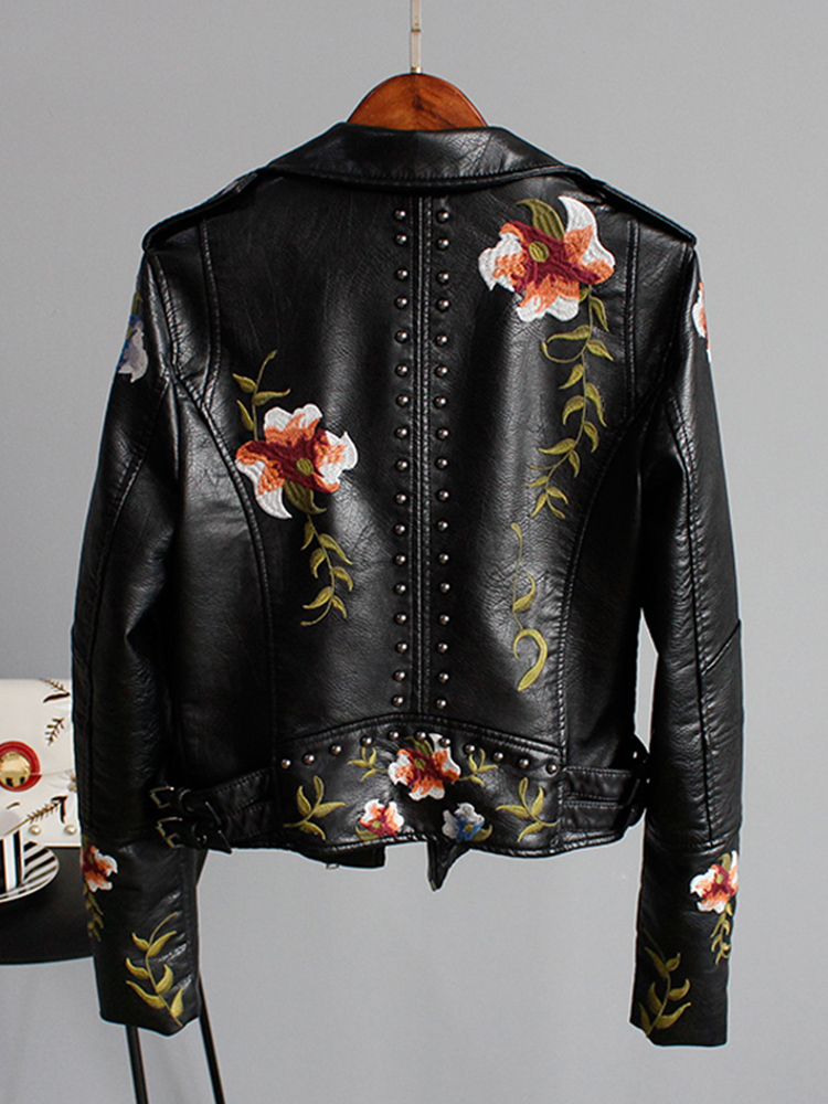 The Vanessa | Floral Leather Jacket