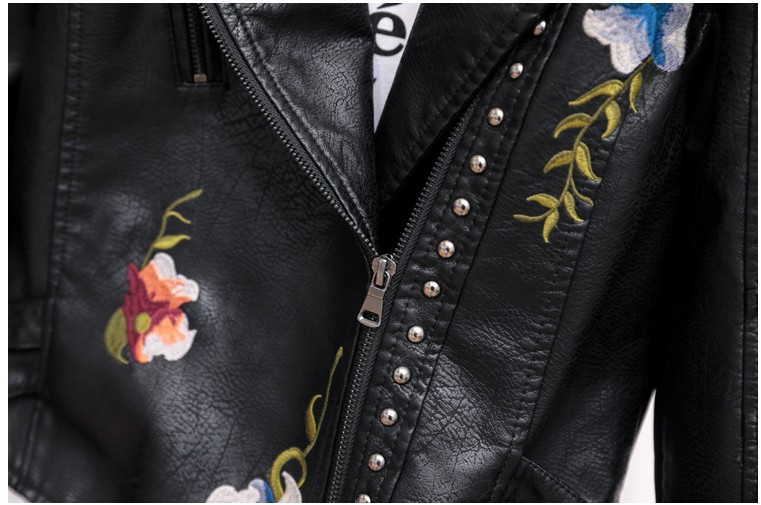 The Vanessa | Floral Leather Jacket