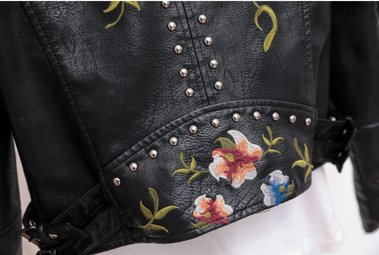 The Vanessa | Floral Leather Jacket