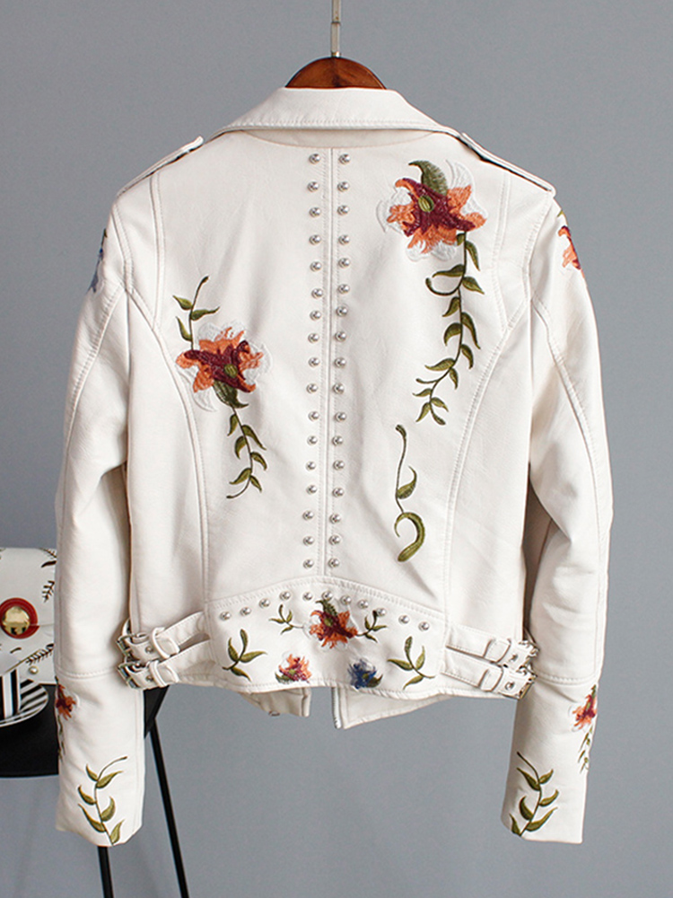 The Vanessa | Floral Leather Jacket