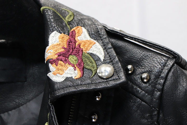 The Vanessa | Floral Leather Jacket