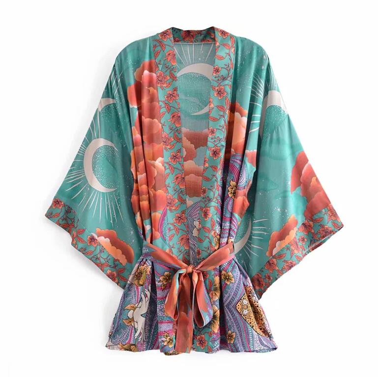 Blå Måne | Vacker Kimono