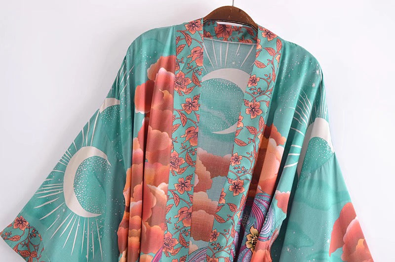 Blå Måne | Vacker Kimono