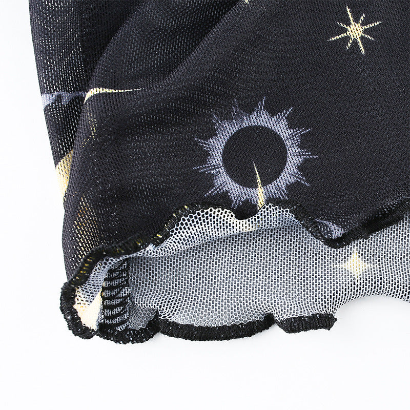 Celestial Glow | Sun & Moon Mesh Top