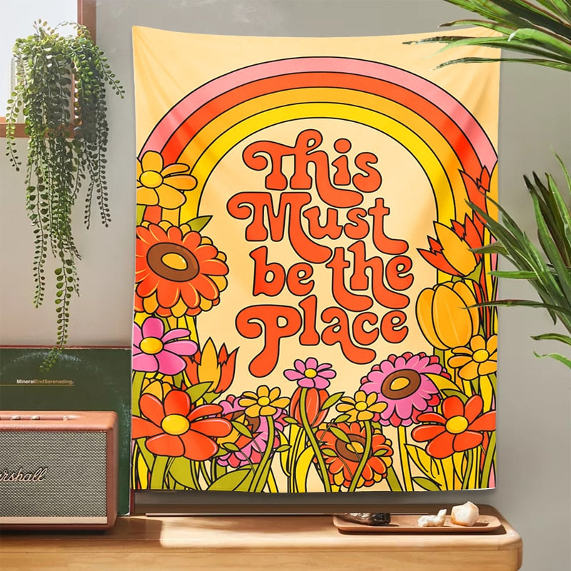 Sunny Rainbow | Retro 70s Wall Tapestry 