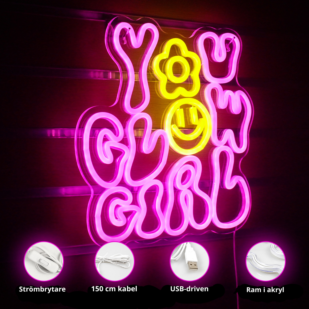 You Glow Girl | Charmig Neonskylt - Thalita