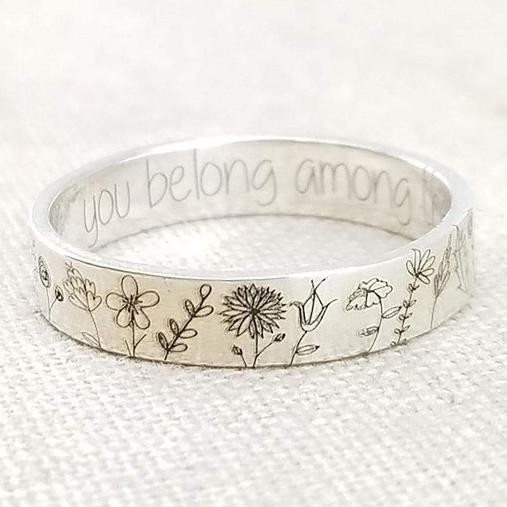 Among The Wildflowers | Graverad Ring - Thalita