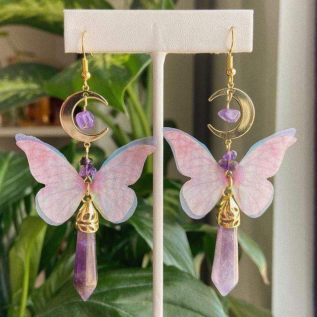 Amethyst Moon Butterfly | The earrings